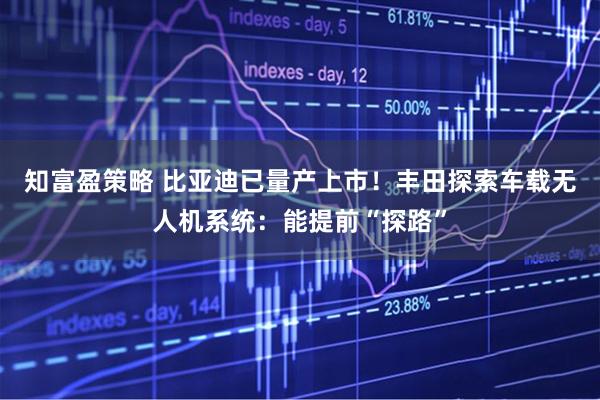 知富盈策略 比亚迪已量产上市！丰田探索车载无人机系统：能提前“探路”